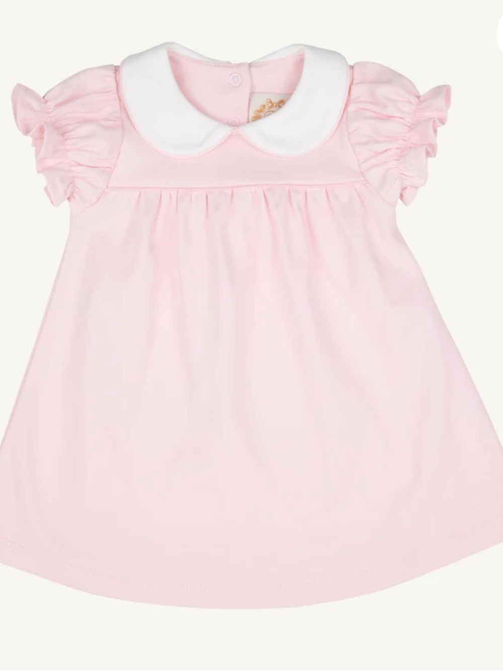 The Beaufort Bonnet Company Pink Cotton Dress with White Peter Pan Collar